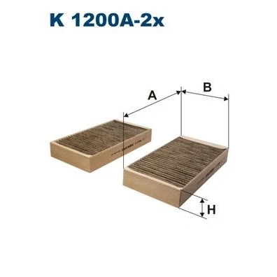 Billede af FILTRON K 1200A 2x Kabinefilter Aktivkulfilter 254 134 40 MERCEDES BENZ: ML klasse, R GL