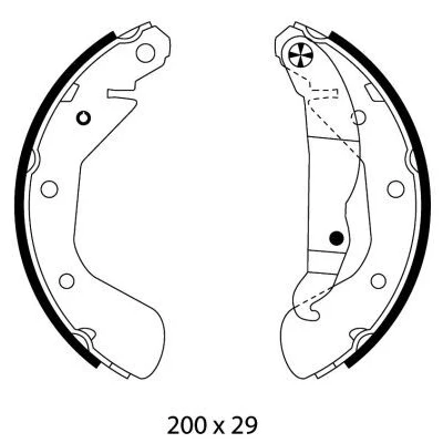 Billede af TEXTAR 91058100 Bremsebakker 200 29 med håndbremsegreb OPEL: Corsa C Hatchback