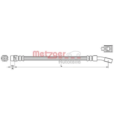 Billede af METZGER 4110222 Bremseslange 316 OPEL: Meriva A