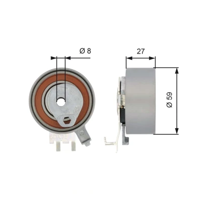 Billede af GATES FleetRunner Micro V Stretch Fit T43139 Strammehjul, tandrem VOLVO: V70 2, S70, V40 Stationcar