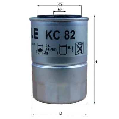 Billede af MAHLE ORIGINAL KC 82D Brændstoffilter Påskruet filter DAIHATSU: CHARADE 3, 2