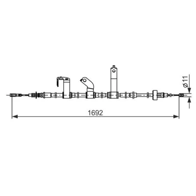 Billede af BOSCH 1 987 482 841 Håndbremsekabel 1692, 1470 KIA: RIO 3