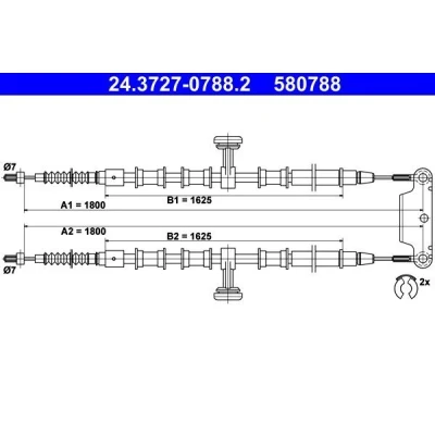 Billede af ATE 24.3727 0788.2 Håndbremsekabel 1800, 1800 OPEL: Vectra C Caravan