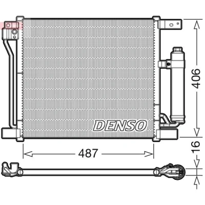 Billede af DENSO DCN46021 Kondensator med tørrer R 134a