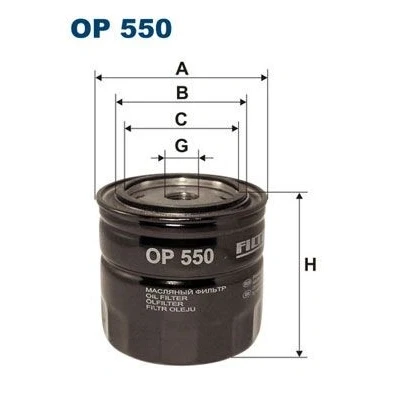 Billede af FILTRON OP 550 Oliefilter 3/4 16 UNF Påskruet filter TOYOTA: Celica III Coupe