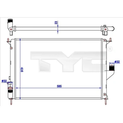 Billede af TYC 728 0057 Radiator 585 416 23 Mekanisk fuget køleripper