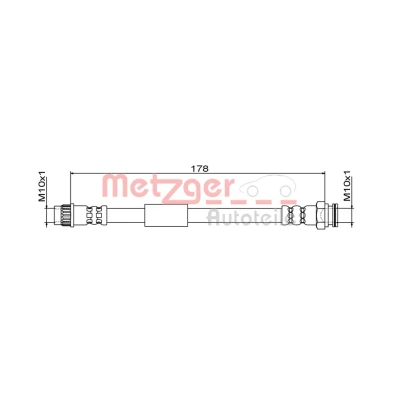 Billede af METZGER 4111843 Bremseslange Bagaksel venstre, højre 178