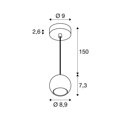 Billede af SLV pendellampe Light Eye 90, sort, Ø 9 cm, metal