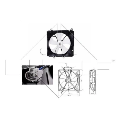 Billede af NRF 47016 Køleventilator 315 12 90 med kølerventilatorramme (karm) TOYOTA: Corolla VIII Sedan
