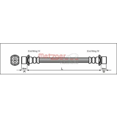 Billede af METZGER 4112178 Bremseslange 250 M10 x 1