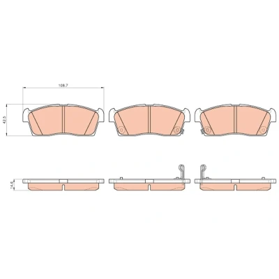 Billede af TRW GDB1940 Bremseklodser med akustisk advarsel for slid CITROËN: C Zero Hatchback, MITSUBISHI: i
