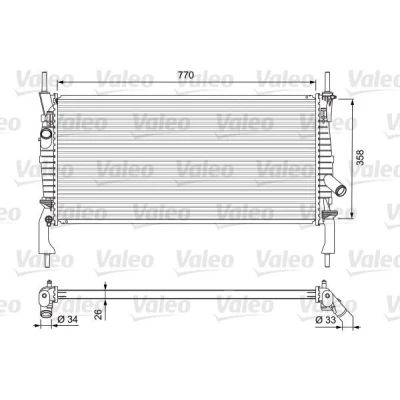 Billede af VALEO 701731 Radiator Aluminium 770 358 26 uden kappe Loddet køleripper FORD: Transit Mk6 Bus