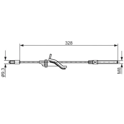 Billede af BOSCH 1 987 482 545 Håndbremsekabel 328 FORD: FOCUS 3 Turnier,