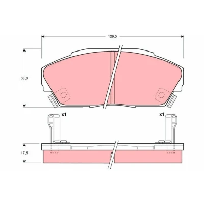 Billede af TRW GDB3034 Bremseklodser med akustisk advarsel for slid HONDA: PRELUDE 3