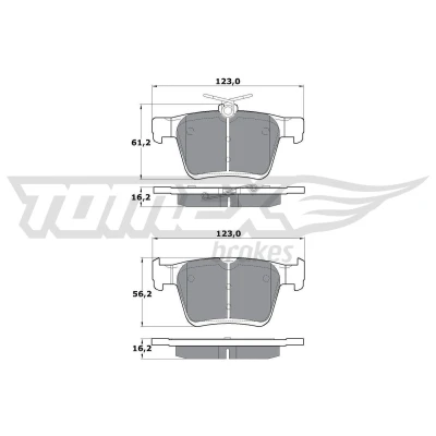 Billede af TOMEX brakes TX 17 05 Bremseklodser bagaksel VOLKSWAGEN: Golf 7, Passat B8 Variant, Sedan, AUDI: A3 Sportback, Hatchback