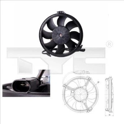 Billede af TYC 802 0002 Køleventilator 280 380 uden kølerventilatorramme (karm) VOLKSWAGEN: Passat B5 GP Variant, AUDI: A4 Avant