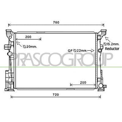 Billede af PRASCO ME328R002 Radiator Aluminium 640mm 452mm 23mm Mekanisk fuget køleripper