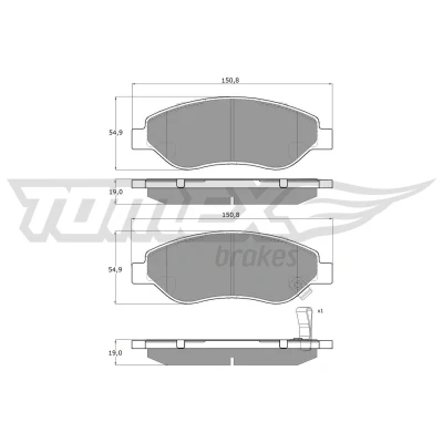 Billede af TOMEX brakes TX 14 61 Bremseklodser foraksel med akustisk advarsel for slid OPEL: Corsa D Hatchback
