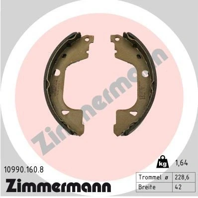 Billede af ZIMMERMANN 10990.160.8 Håndbremseklodser Billede svarer til leveringsomfang