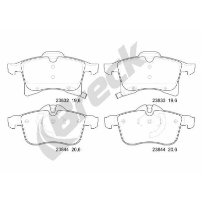 Billede af BRECK 23832 00 702 10 Bremseklodser med akustisk advarsel for slid hjulbolte tilbehør OPEL: Corsa D Hatchback, E Hatchback