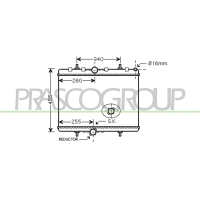 Billede af PRASCO CI942R002 Radiator Aluminium 380 544 24 med lynkobling Mekanisk fuget køleripper CITROËN: C8, Jumpy II MPV