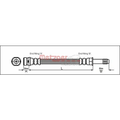 Billede af METZGER 4114678 Bremseslange 375 M10 x 1
