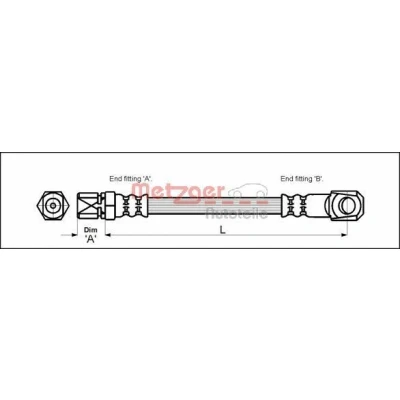 Billede af METZGER 4118144 Bremseslange 265 FIAT: 126
