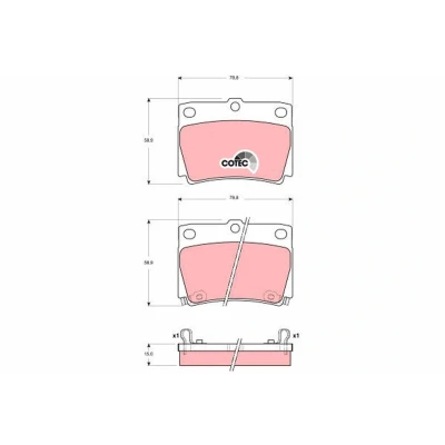 Billede af TRW COTEC GDB3239 Bremseklodser med akustisk advarsel for slid MITSUBISHI: Pajero 2 Canvas Top, Sport 1 SUV