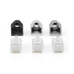 Billede af RJ45 stik Pass Through Fast/strenget UTP CAT6 Lige Guldplateret 10 stk. PVC Grå Box