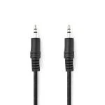 Billede af Stereo Audio kabel 3.5 mm Hanstik Nikkelplateret 0.50 m Runde Sort Label