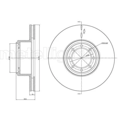 Billede af METELLI Bremseskive 294,0mm 24,0mm 8 128,0mm ventileret 23 1040C 2996033,7188210 Bremseskiver, Skivebremser