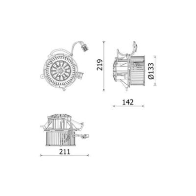 Billede af MAHLE ORIGINAL AB 318 000P Kabineblæser til venstrestyrede biler OPEL: Zafira C Tourer, Astra J Hatchback
