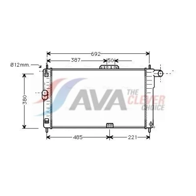Billede af AVA COOLING SYSTEMS DWA2004 Radiator Aluminium 635mm 378mm 23mm uden ekspansionsbeholder Mekanisk fuget køleripper DAEWOO: Espero Sedan 1.5 16V, 1.8