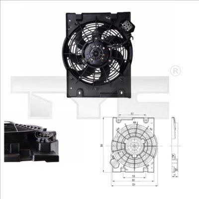 Billede af TYC 825 0014 Køleventilator 360 160 med kølerventilatorramme (karm), belastningsmodstand