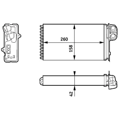 Billede af MAHLE ORIGINAL AH 162 000S Varmeveksler uden slange/rør