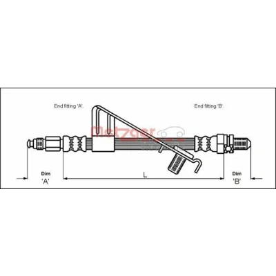 Billede af METZGER 4112527 Bremseslange 364 M10 x 1 FORD: Puma