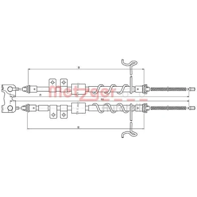 Billede af METZGER 10.5335 Håndbremsekabel 1980/1771 COFLE FORD: Transit Connect Mk1 Van