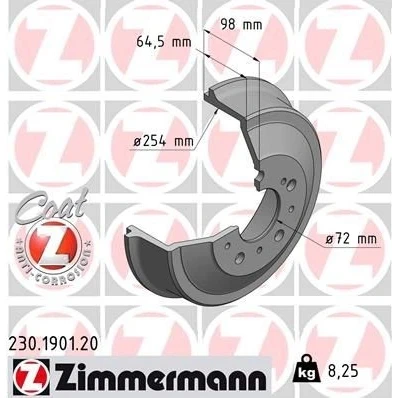 Billede af Bremsetromle ZIMMERMANN 230.1901.20