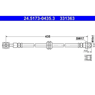 Billede af ATE 24.5173 0435.3 Bremseslange 435 M10x1 MINI: Hatchback