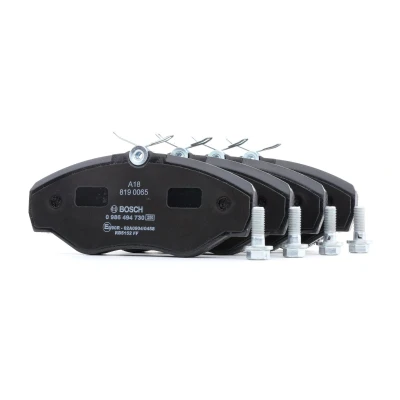 Billede af BOSCH 0 986 494 730 Bremseklodser Low Metallic med anti knirke plade, skruer tilbehør RENAULT: TRAFIC 2 Bus, Kasten,