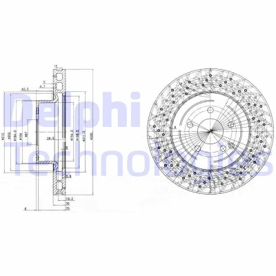 Billede af DELPHI BG3827 Bremseskiver 330 32 5 ventileret olieret ubehandlet uden hjullejer, ABS sensorring MERCEDES BENZ: CLS Coupe, C klasse Sedan