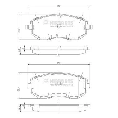 Billede af Bremseklodser NIPPARTS J3607015