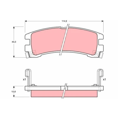 Billede af TRW GDB1018 Bremseklodser med akustisk advarsel for slid NISSAN: TERRANO 2