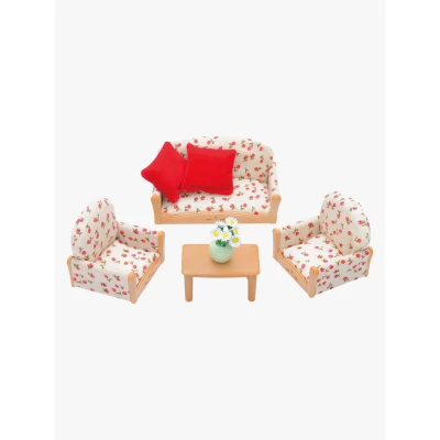 Billede af Tilbehør til dukkehus Sylvanian Families Sofa + 2 Armchairs Table