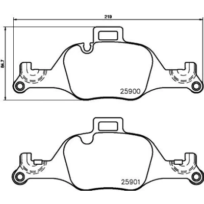 Billede af HELLA 8DB 355 036 531 Bremseklodser Forberedt til slidindikator med afbalanceringsvægt BMW: 5 Sedan, Touring, 7