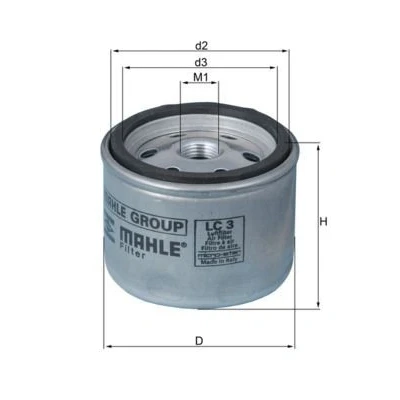 Billede af MAHLE ORIGINAL LC 3 Luftfilter 61,5 78 Påskruet filter