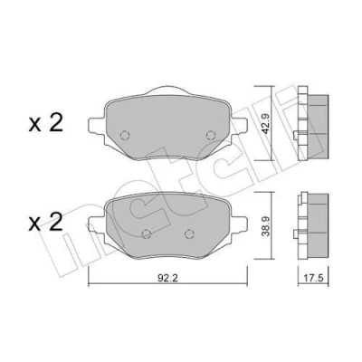 Billede af METELLI 22 1323 0 Bremseklodser Ekskl. slidadvarselskontakt PEUGEOT: 208 II Hatchback, 2008 II, OPEL: Corsa F DS: DS 3 Crossback