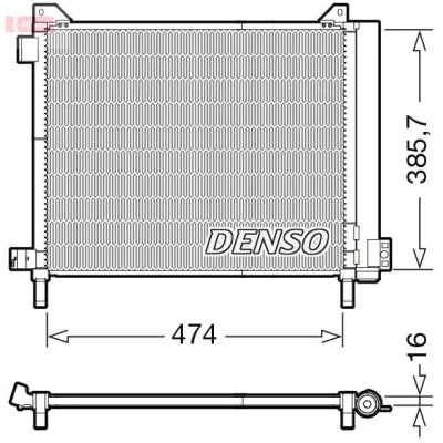 Billede af DENSO DCN46030 Kondensator med tørrer R 134a NISSAN: MICRA 4