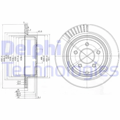 Billede af DELPHI BG4041 Bremseskiver 308 16 5 ventileret olieret ubehandlet uden hjullejer, ABS sensorring INFINITI: FX SUV