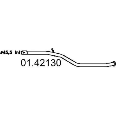 Billede af MTS 01.42130 Udstødningsrør 1230 bag til bagerste lydpotte PEUGEOT: 206 Hatchback